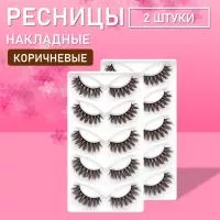 Коричневые накладные ресницы Zong 17  2 шт